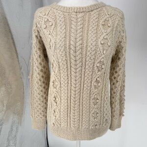 Isabel Marant Textured Knit Alpaca Wool Sweater in Cream Quiet Luxury Designer